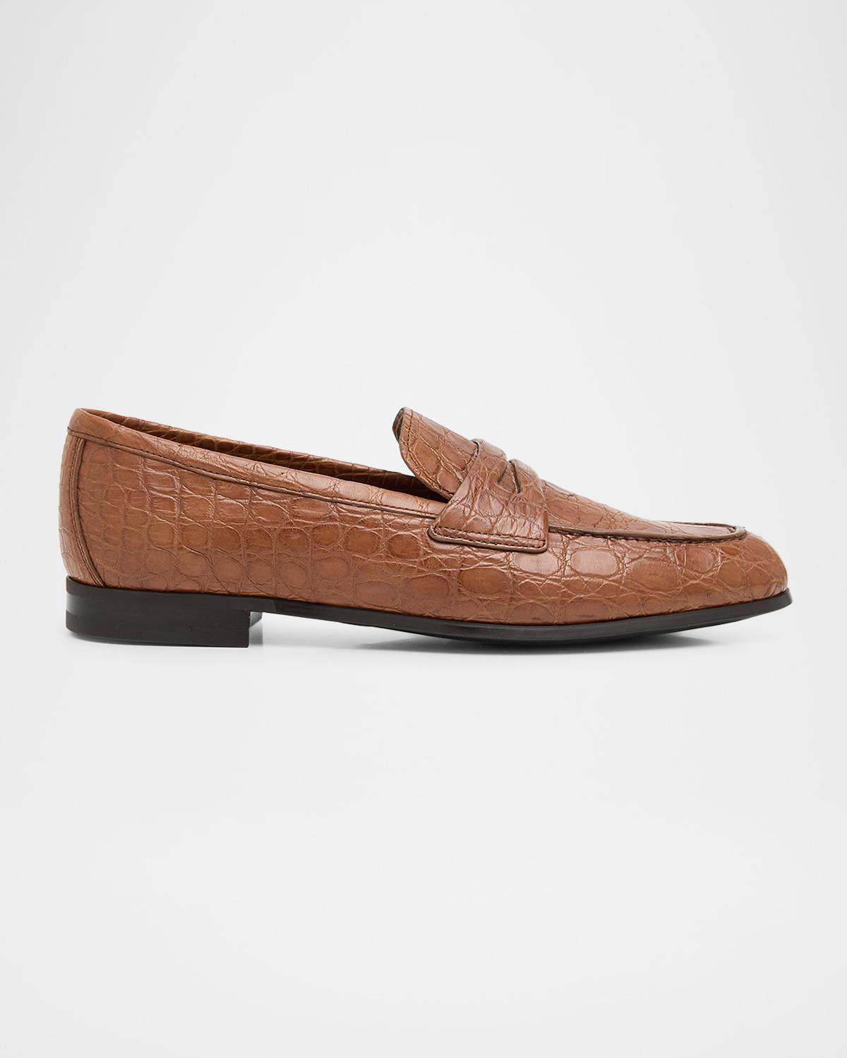 SERDAOMANI Men\'s Brown Leather BUCKLE POINTED TOE Loafers SHOES 44 US 11 Bill Water Buffalo Horse Bit Loafers - Burnt Cedar | Martin  main image 3